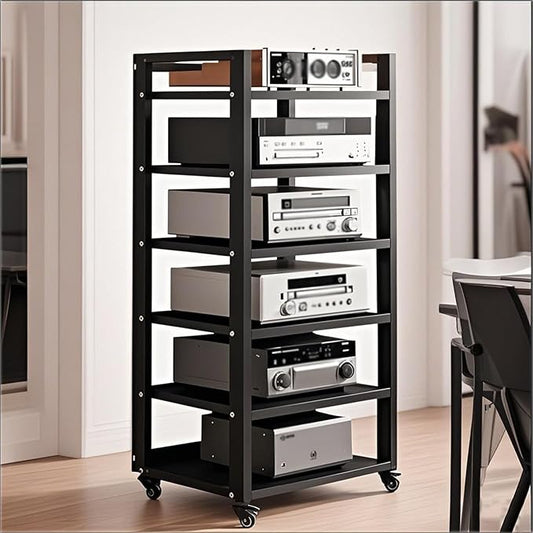 Dernoing 6 Tier Audio Rack Tower, CD Record Player Stereo Receiver AV Equipment by Dernoing