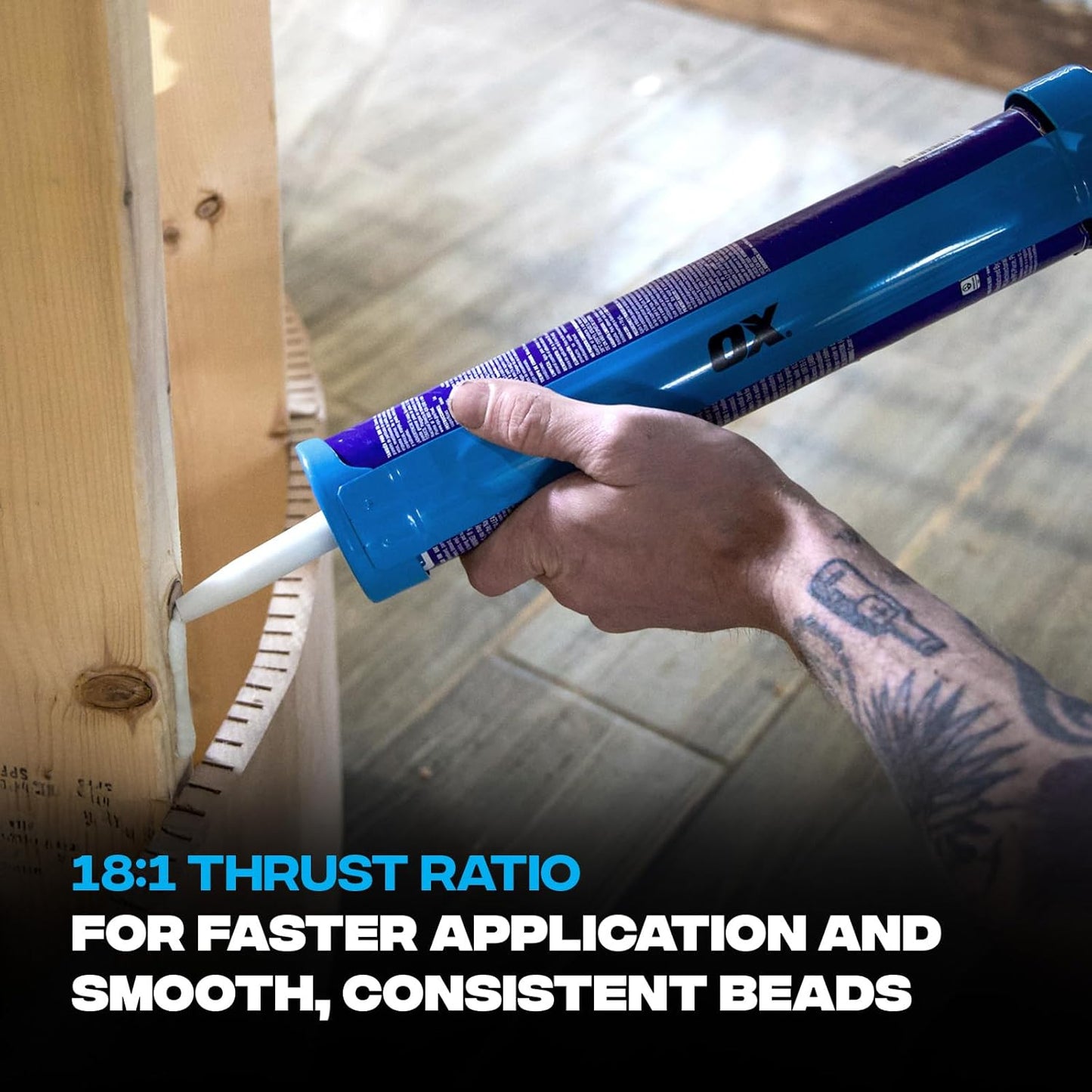 OX 29 oz Caulking Gun Tool - Heavy Duty For Large Caulk Gun Tube | Heavy duty 29oz caulk gun for large tubes with pro-grade performance and controlled caulking application