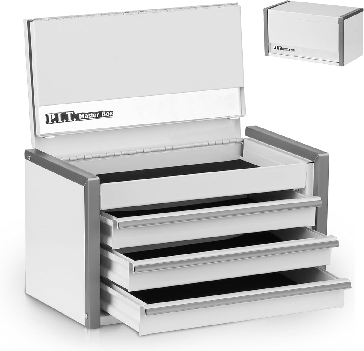 p.i.t. mini tool box,3 drawers small metal toolbox, main product view