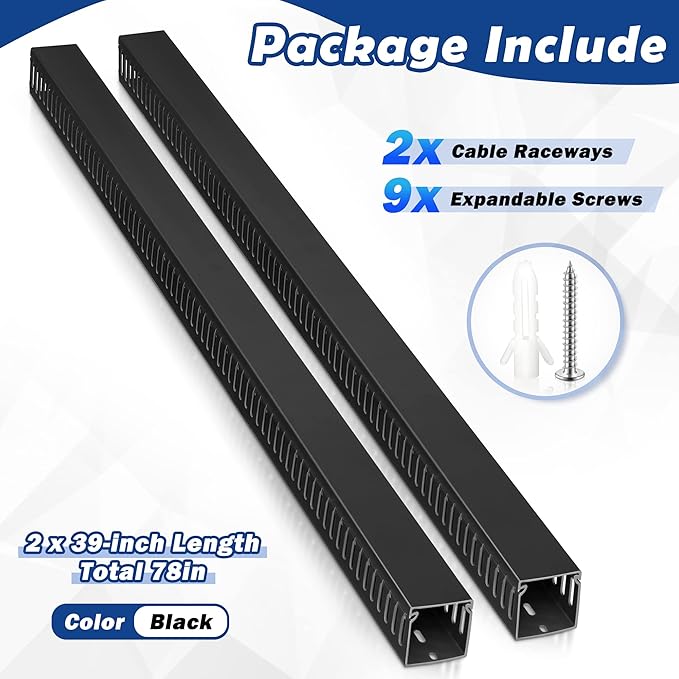 ZhiYo 2x2in Cable Raceway, 6.6ft Server Rack Cable Management Under Desk Cord - Image 5