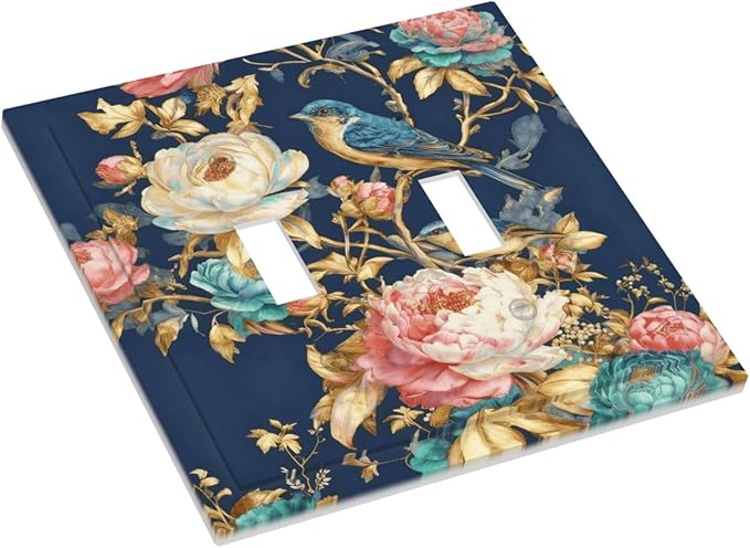Bvtewkhz Floral Birds Morris 2 Gang Double Toggle Decorative Outlet Covers - Image 3
