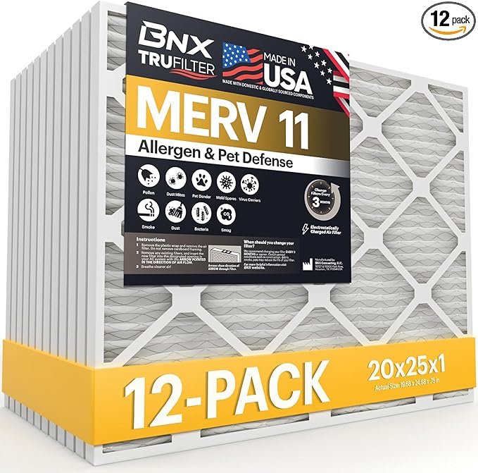 BNX TruFilter 20x25x1 Air Filter MERV 11 by BNX