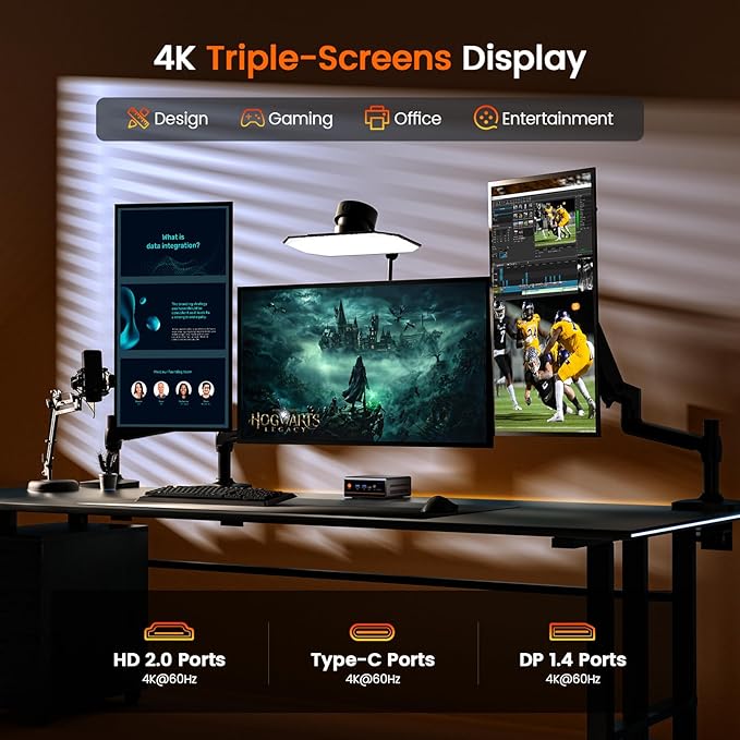 PELADN Ryzen Mini PC 5600H, 32GB Dual Channel RAM, 1TB PCIe3.0 SSD, 2.5“ SATA - Image 6