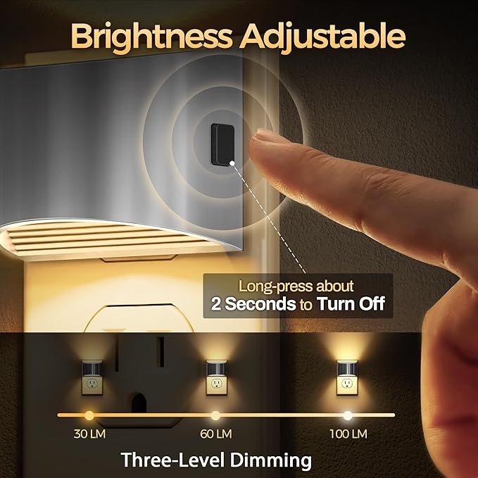 DORESshop LED Night Light, Night Lights Plug into Wall, 3 Level Brightness - Image 2