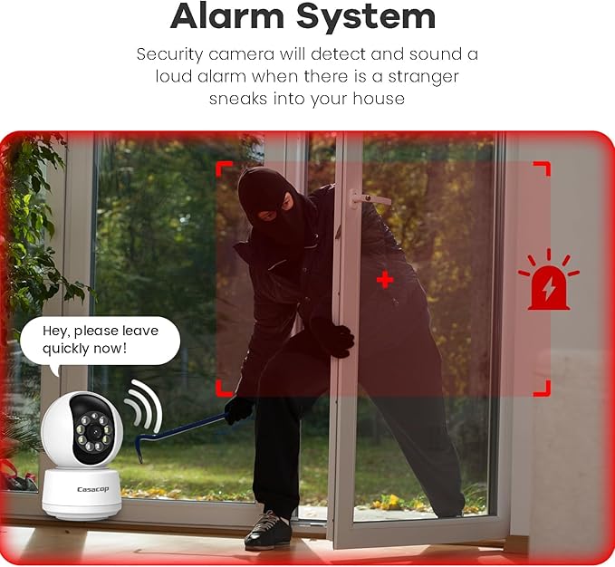 Smart Security Camera, 1080p Home Security Camera, Pan & Tilt 2.4Ghz Indoor IP - Image 4