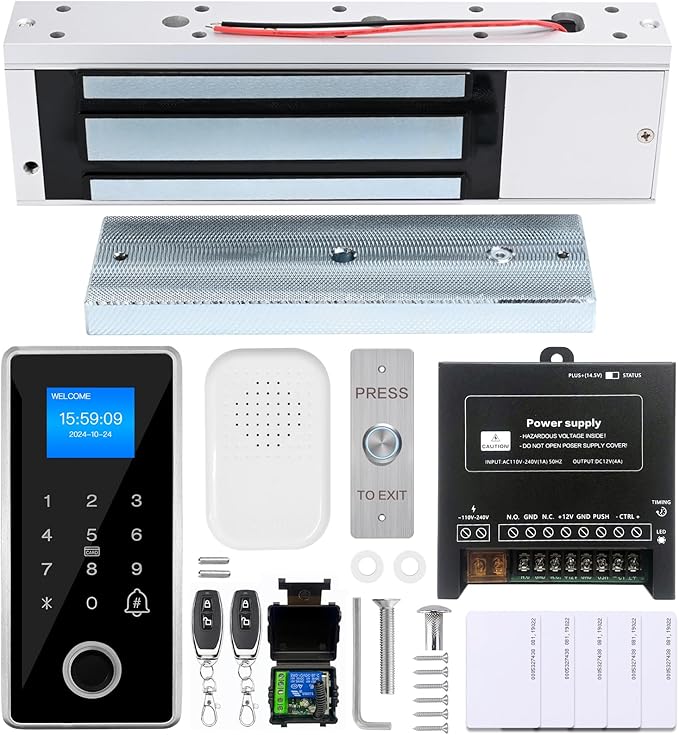 Waterproof Fingerprint Door Access Control System kit, Includes a 1200LB by NCLTHS
