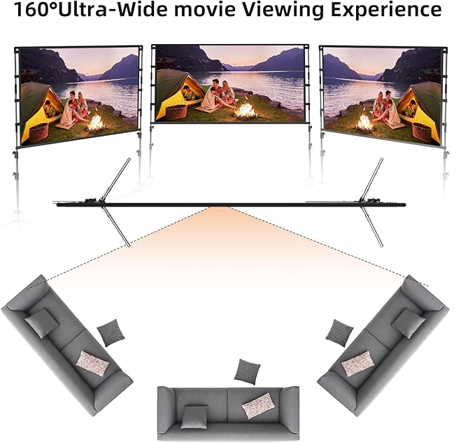 Projector Screen and Stand, GAINVANE 120 inch Portable Projector Screen Indoor - Image 5