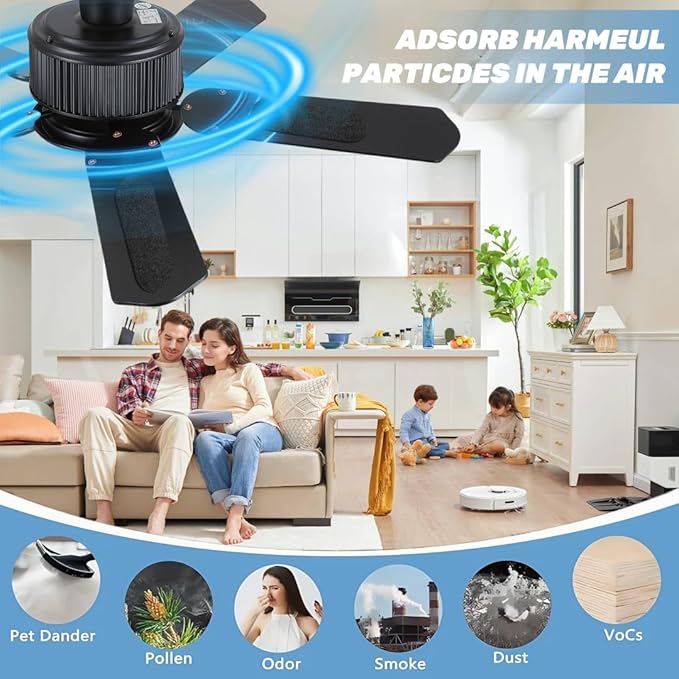 Kuenst Ceiling Fan Filters for Blades，Activated Coconut Carbon Ceiling Fan - Image 5