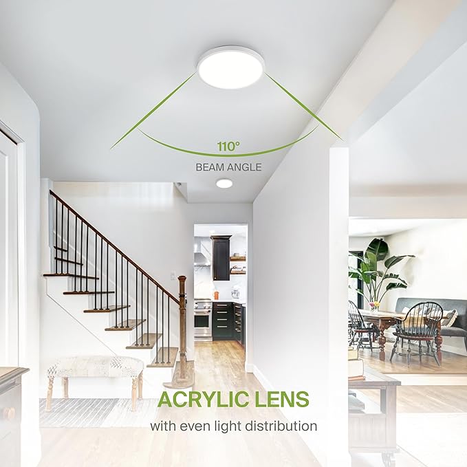 ASD LED 9" Round Flush Mount Ceiling Light Fixture, Low Profile Surface - Image 6