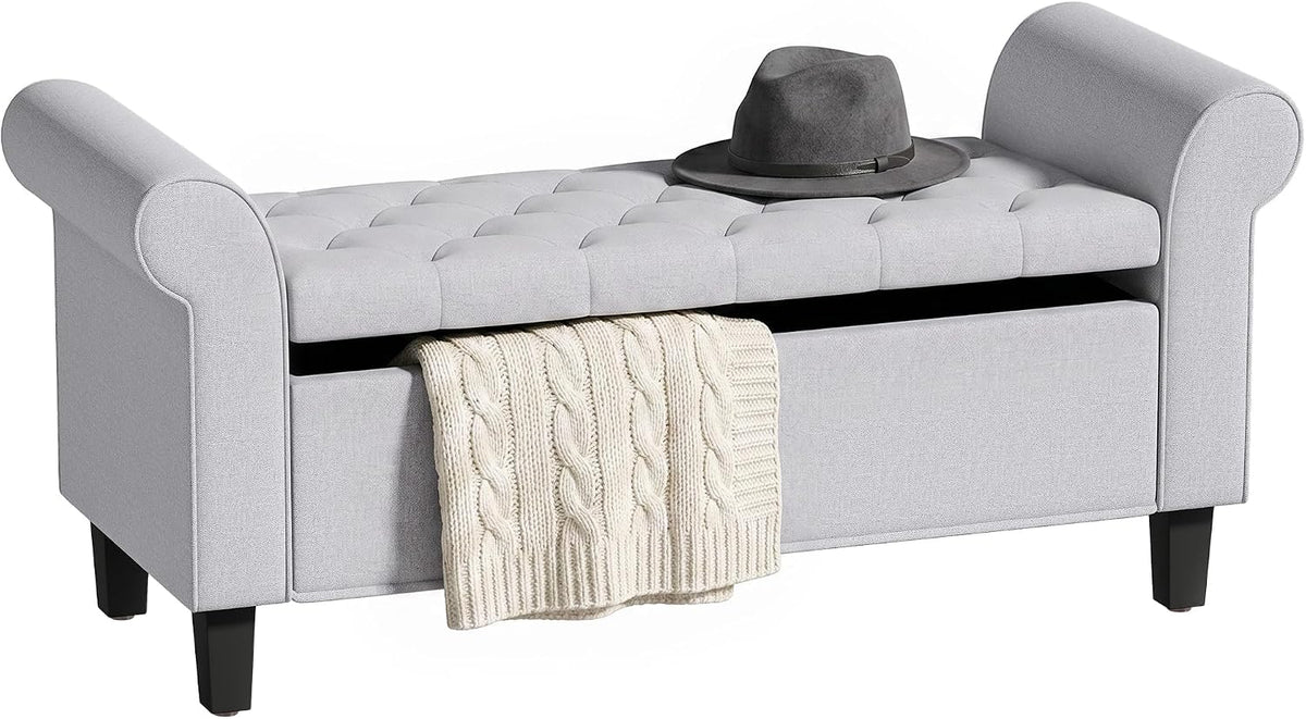 homcom 47" storage ottoman end of bed bench, main product view