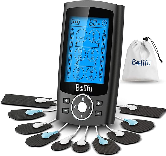 Belifu Dual Channel TENS EMS Unit 24 Modes Muscle Stimulator by Belifu