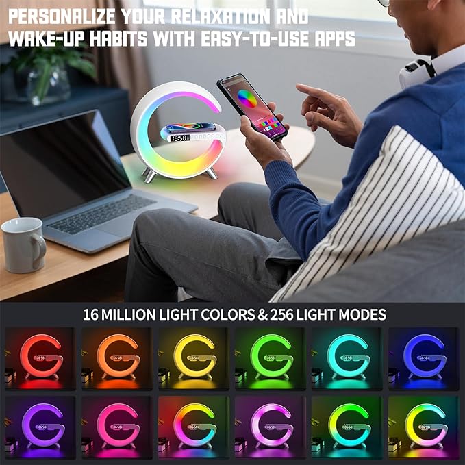 Smart LED Table Lamp, 5-in-1 Night Light Fast Wireless Charging Station - Image 8