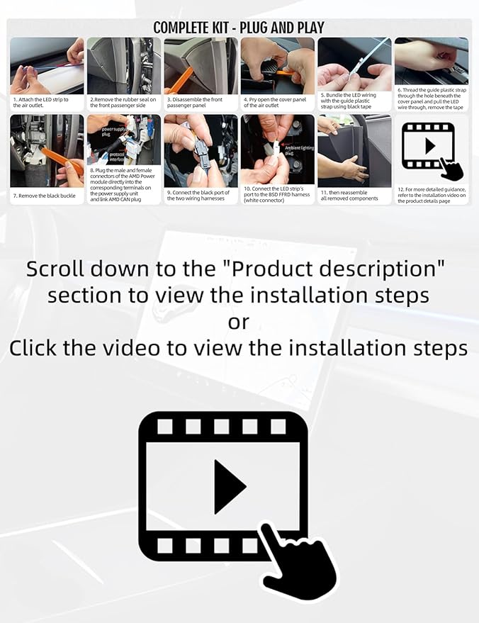MAIMEIMI Ambient Light with Blind Spot Warning LED Compatible - Image 8