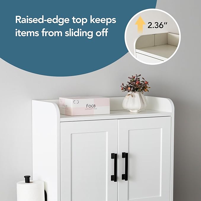 Bathroom Wall Cabinet with Door, Over The Toilet Wood Hanging Medicine Cabinets - Image 5