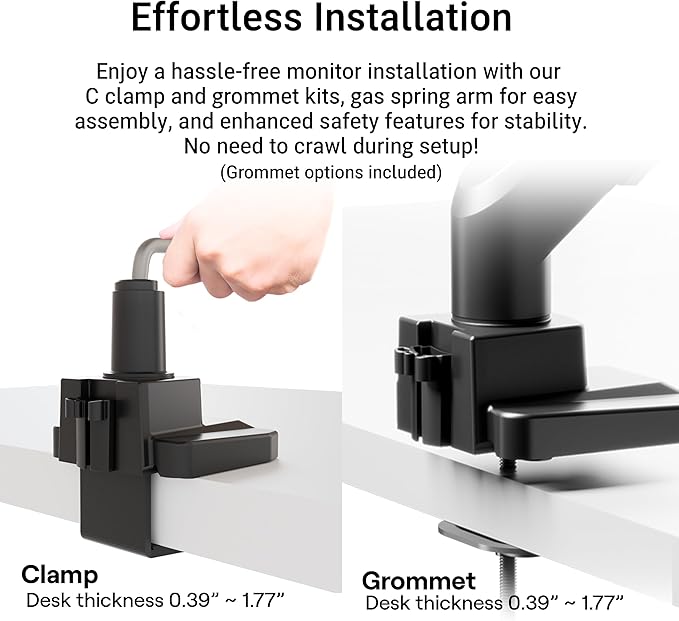 Pixio PS2S Ultrawide Heavy-Duty Premium Single Monitor Arm Stand Desk Mount - Image 6
