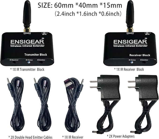 ENSIGEAR Wireless IR Repeater Kit, Infrared Remote Control Extender, Infrared - Image 3