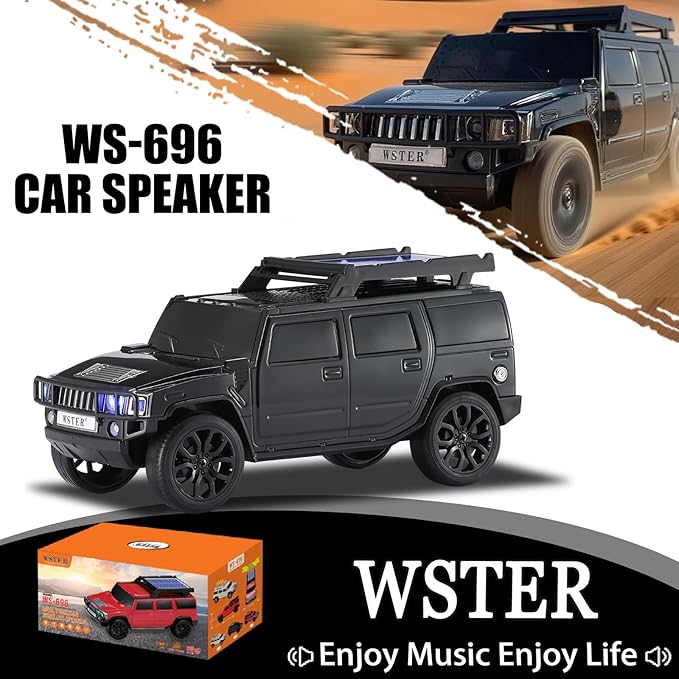 WSTER WS-696 Solar Bluetooth Replica Speaker – Portable Modern Off-Road Car - Image 2