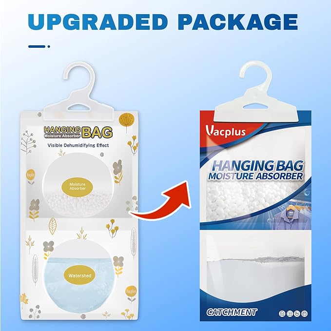 Vacplus Moisture Absorbers 30 Pack, Fragrance Free Hanging Humidity Packs - Image 8