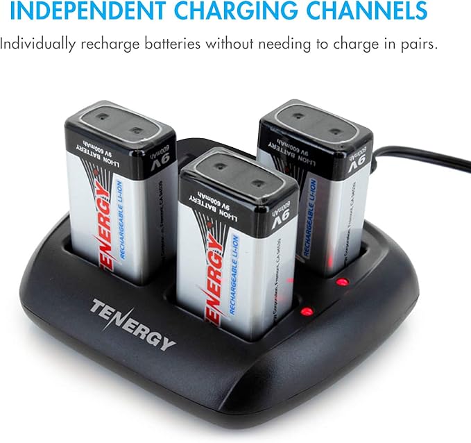 Tenergy TN294 4-Bay 9V Li-ion Battery Charger + 4pcs 9V 600mAh Li-ion - Image 4