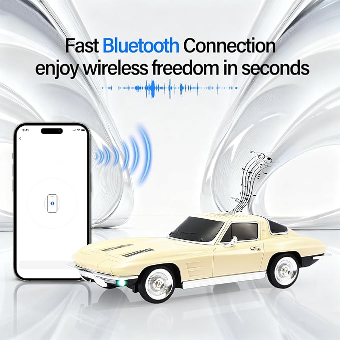 WSTER Retro American Style car Bluetooth Speaker, Portable Wireless Outdoor - Image 2