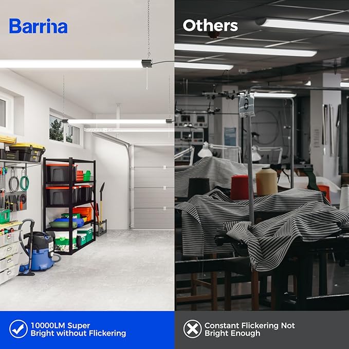 Barrina BS84 LED Shop Light for Garage, 5000K Linkable Light Fixture for - Image 3