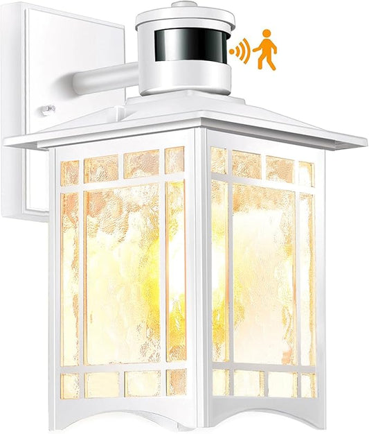 XANGQAN Motion Sensor Outdoor Wall Lights White Dusk to Dawn Light Fixture by XANGQAN
