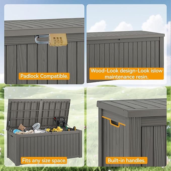 NUNU LAB 220 Gallon Outdoor Storage Box Waterproof, Outside Package Delivery - Image 6