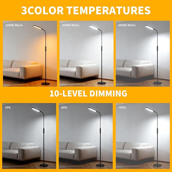 CeSunlight CRI95+ Floor Lamps for Living Room, 18W 3000LM Standing Lamp - Image 4