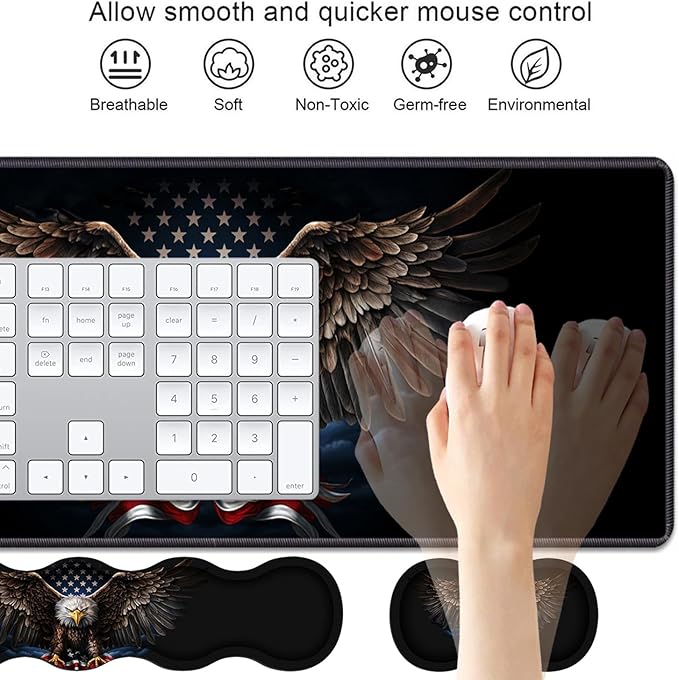 4 in 1 Ergonomic Keyboard Wrist Rest & Mouse Pad Wrist Rest Set, Large XXL - Image 3