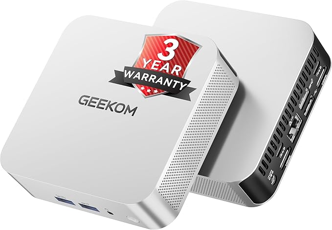 GEEKOM A8 Mini PC with AMD Ryzen 7 8845HS, 3-Year Coverage, 32GB DDR5 RAM 1TB by GEEKOM