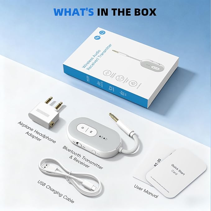 Wothfav Bluetooth 5.3 Wireless Audio Transmitter & Receiver, 3.5mm AUX Adapter - Image 7