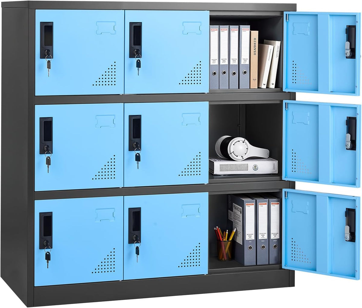 vevor 9 doors metal locker for employees, steel, main product view