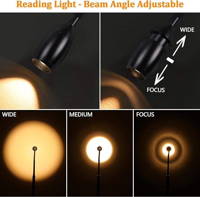 LED Torchiere Floor Lamp with Gooseneck Reading Light, Remote Control Standing - Image 3