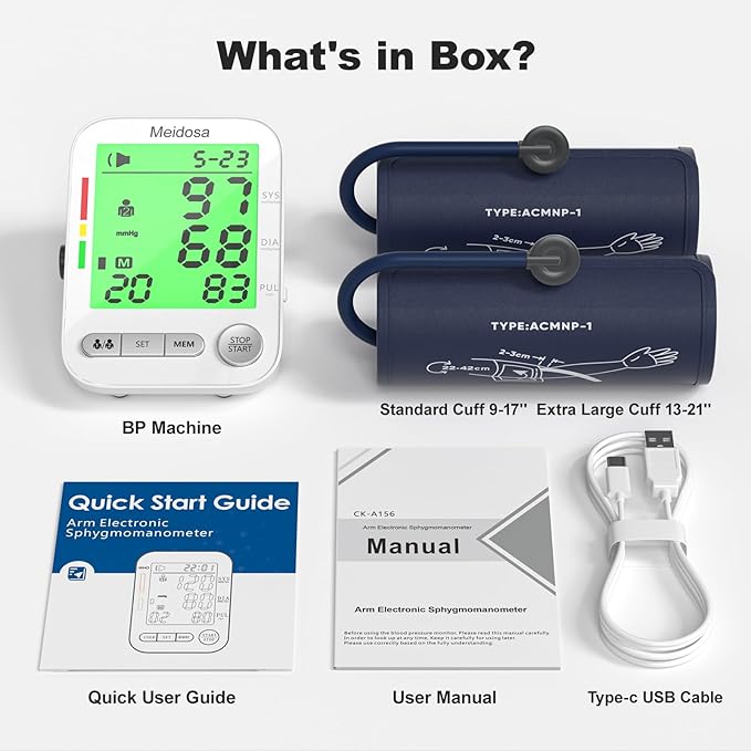 Blood Pressure Monitor for Home Use, Rechargeable Automatic Digital BP Machine - Image 7