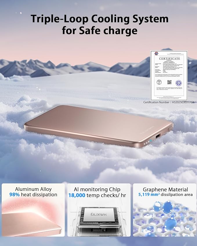 ULiXWH for Magsafe Portable Charger for iPhone, 2025 Upgrade 5000mAh Fast - Image 4