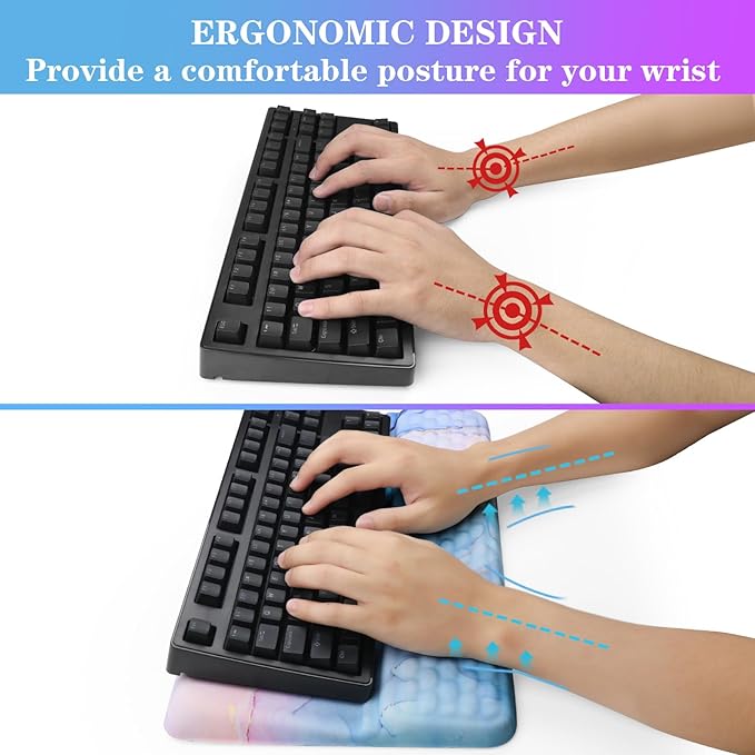 Computer Keyboard Stand with Wrist Rest, Ergonomic Tilted Keyboard Holder - Image 3