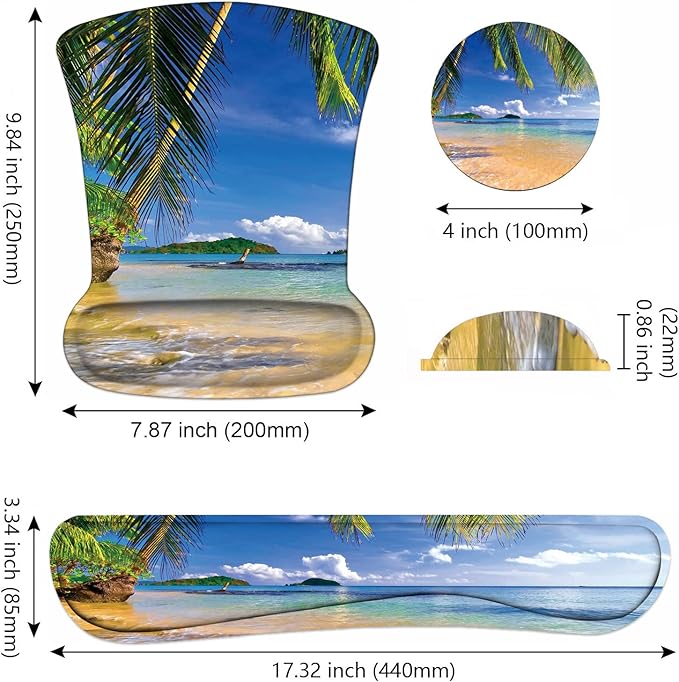 Ergonomic Mouse Pad Wrist Support and Keyboard Wrist Rest Set - Image 3