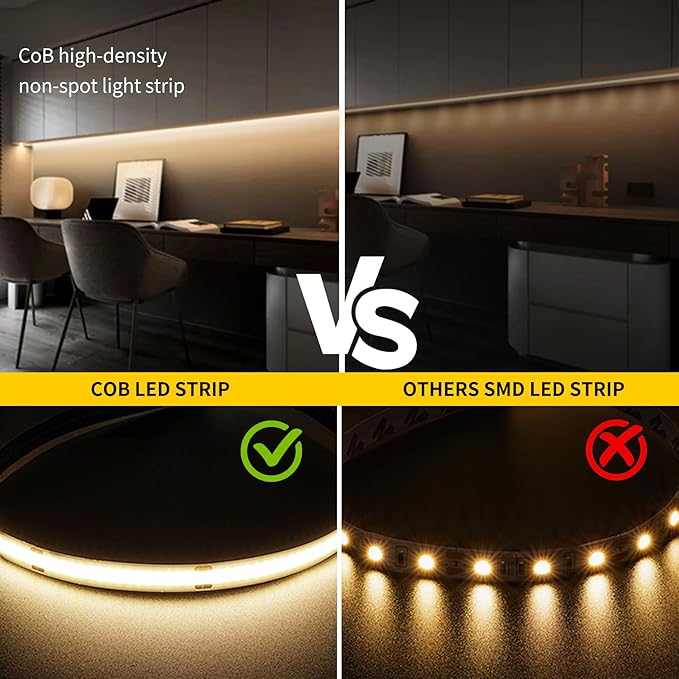 Pandery COB LED Strip Lights Natural White, 24V Dimmable led Light Strip KIT - Image 7