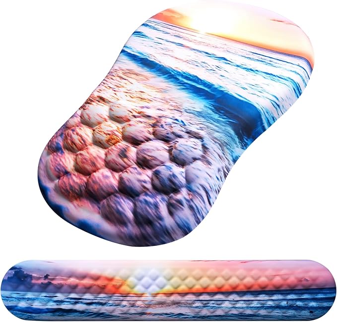 Mouse Pad Wrist Support, Laokiiy 2 in1 Keyboard Wrist Rest+ Ergonomic Mouse Pad by Laokiiy