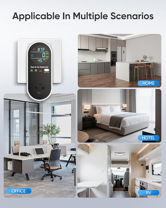 Vilfet Carbon Monoxide Detectors & Natural Gas Detector, 4-in-1 Carbon Monoxide - Image 6