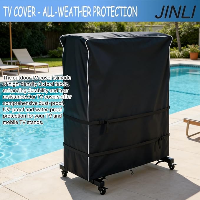 JINLI 60-65 inch outdoor TV trolley cover, courtyard TV cover, Oxford fabric - Image 8