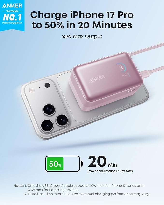 Anker Nano Portable Charger, 000mAh 45W Max Compact Power Bank, Travel - Image 2