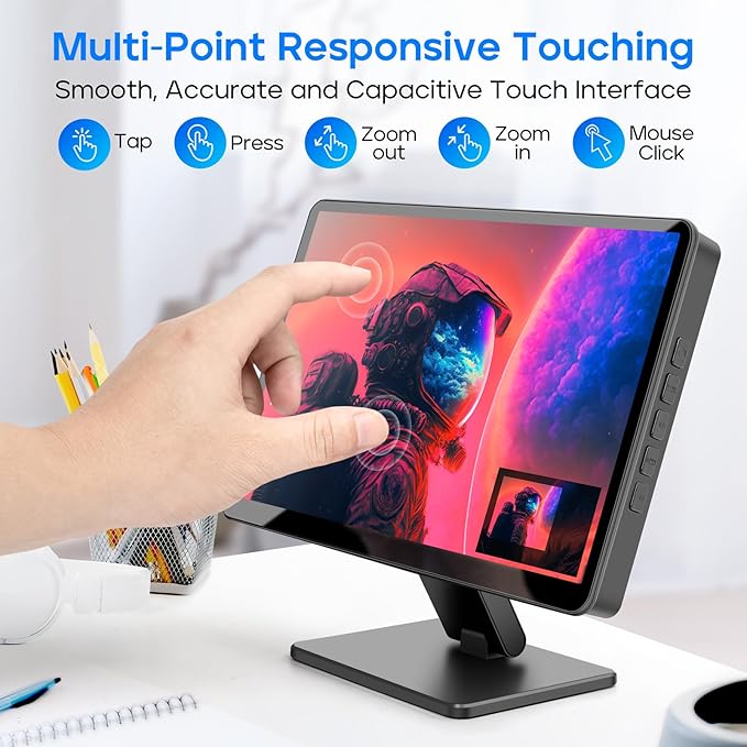 Touch Screen Monitor with Case, ROADOM 10.1’’ Raspberry Pi Screen, IPS FHD - Image 4