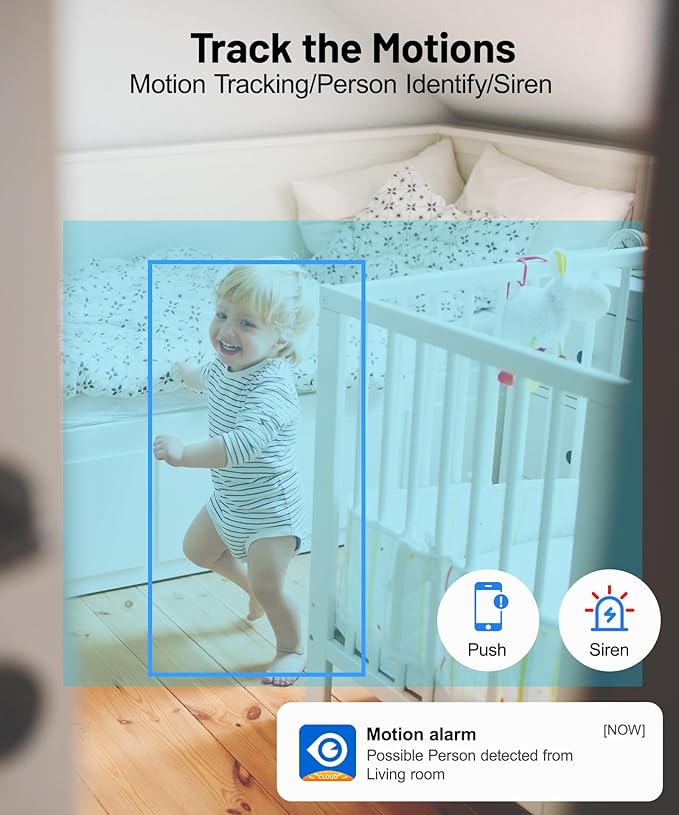 GALAYOU Indoor Security Camera 2K, Pet Camera, 360 Degree 2.4G WiFi Home - Image 3
