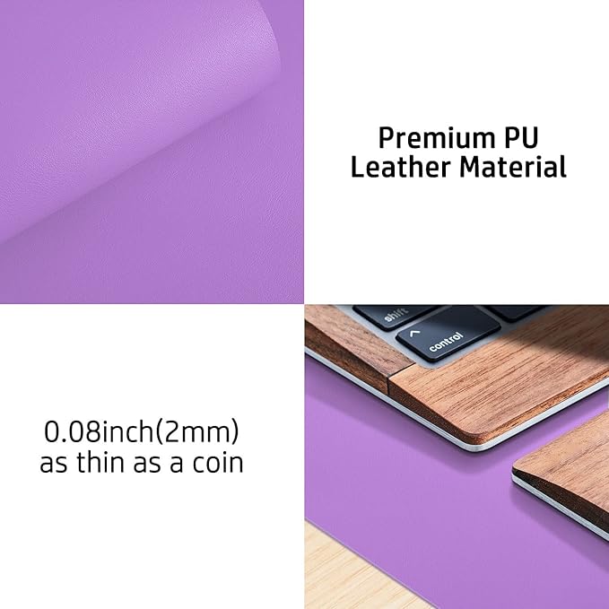 Aothia Leather Desk Pad Protector, Mouse Pad, Office Desk Mat, Non-Slip PU - Image 7