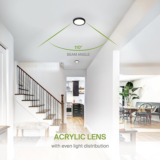 ASD LED 5" Round Flush Mount Ceiling Light Fixture, Low Profile Surface - Image 6