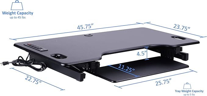 Rocelco 46" Height Adjustable Standing Desk Converter - Image 4