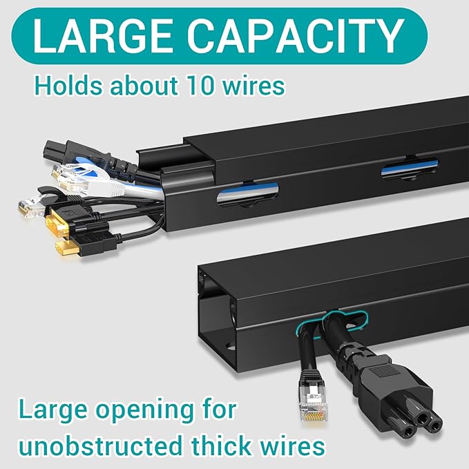 Cable Hider Raceway Kit, Magnetic Cable Management Under Desk - Image 3