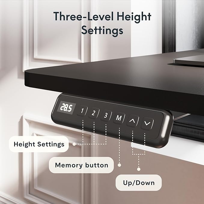 SANODESK 4-Leg L Shaped Standing Desk, Electric Height Adjustable Desk - Image 6