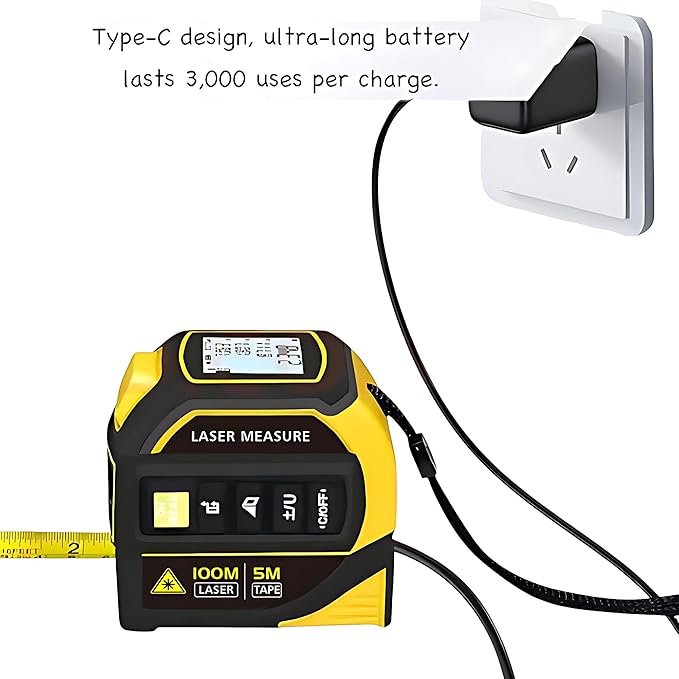 4-in-1 Digital Laser Tape Measure, 16FT Measuring Tape, 328ft Laser Distance - Image 6